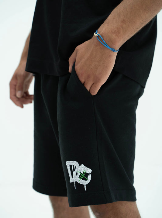 Sweatshort Black with Green details