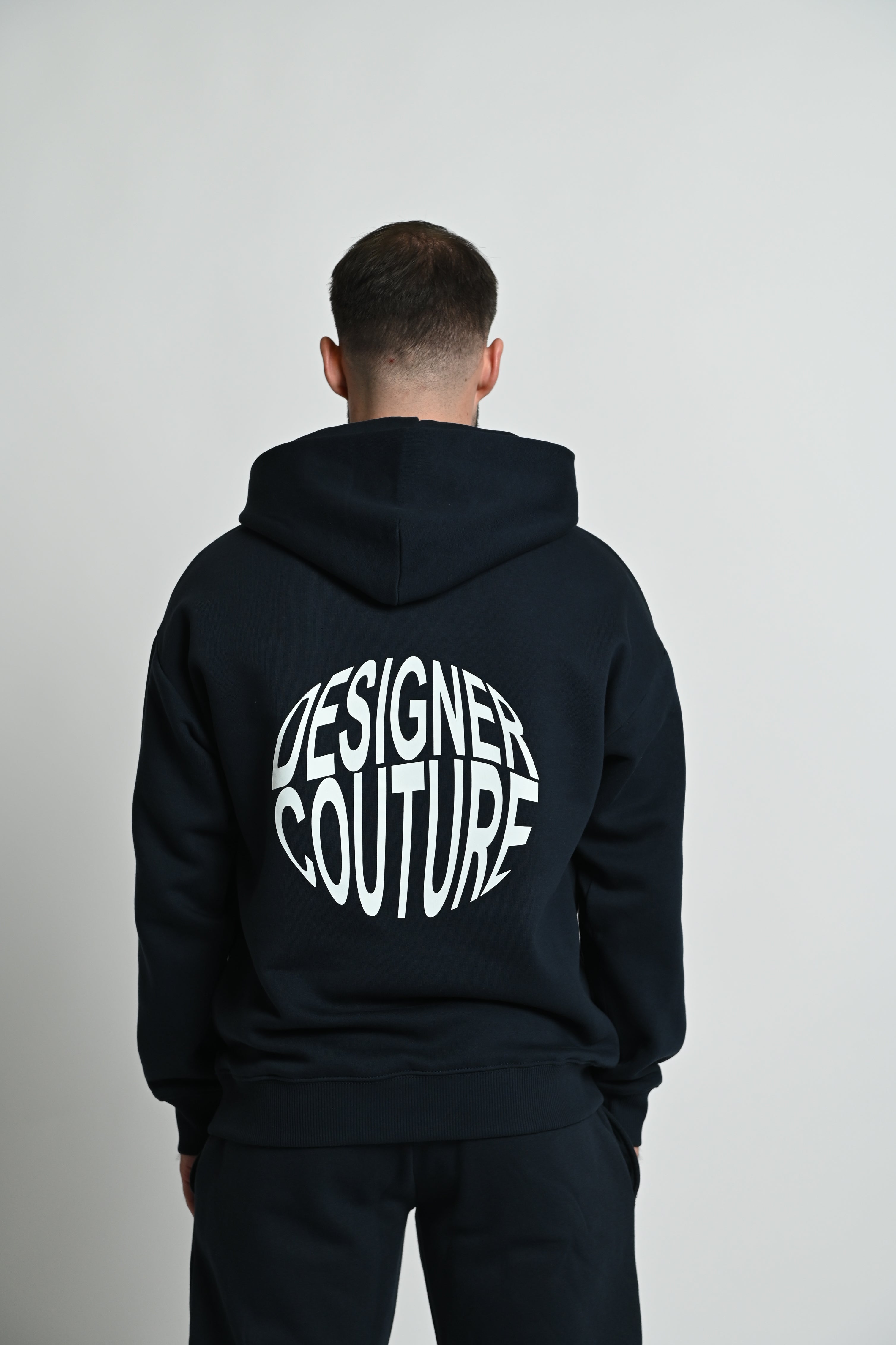 Navy Blue oversized Hoodie Designer Couture by H.B